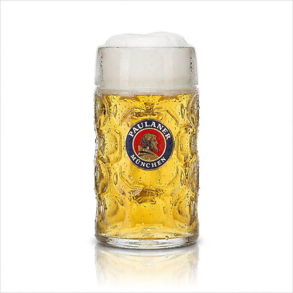 6x Paulaner Maßkrug Bierglas B-WARE - 1l Humpen Seidel Gläser Geeicht Gastro
