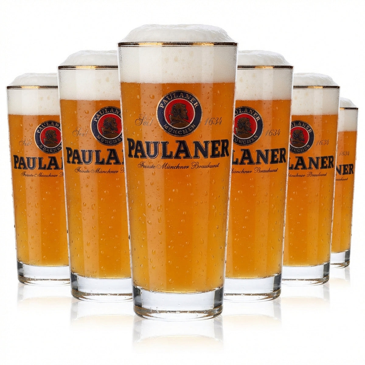 6x Paulaner Weissbier Glas Bierglas Gläser Frankonia 0,3l Willibecher