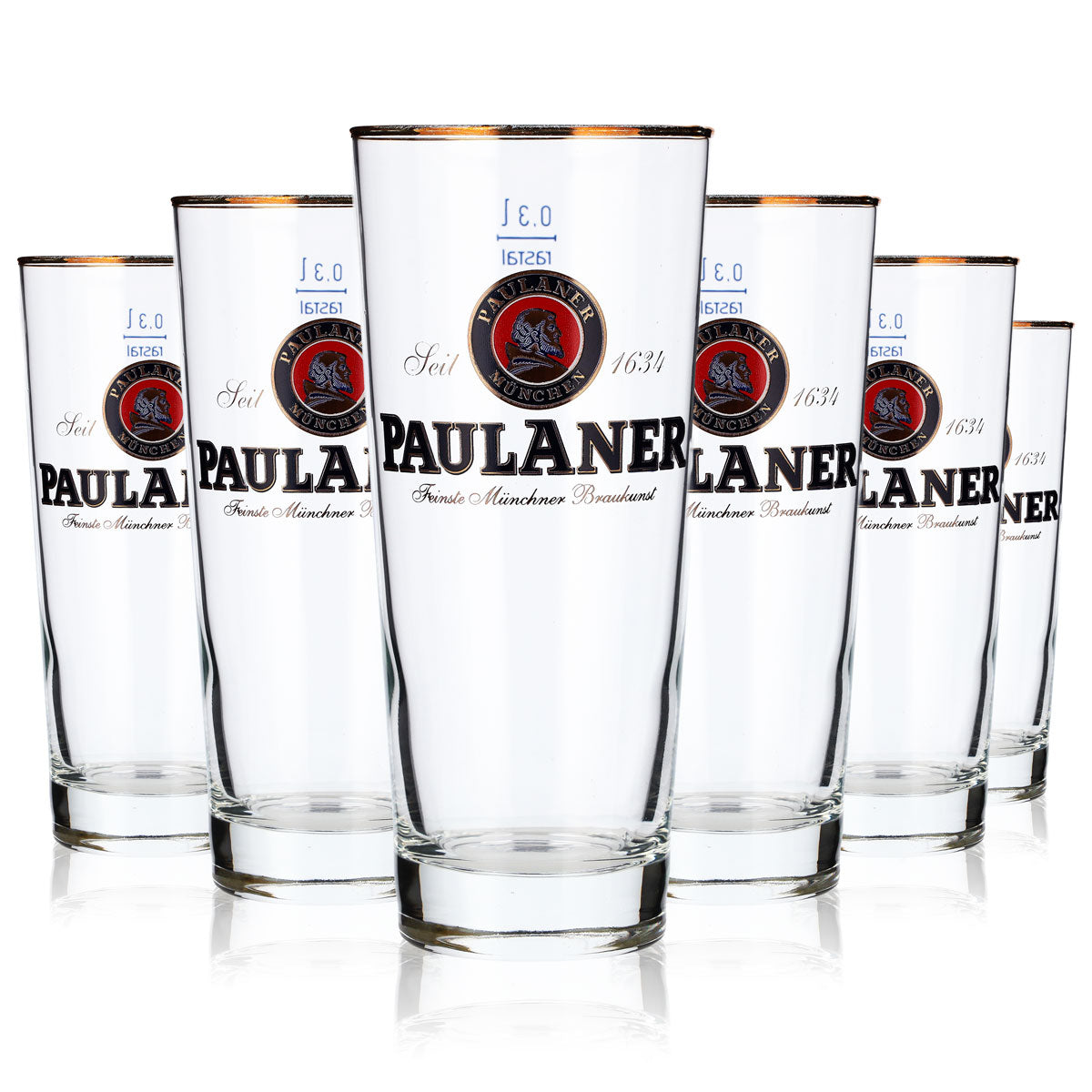 6x Paulaner Weissbier Glas Bierglas Gläser Frankonia 0,3l Willibecher – Ansicht 2