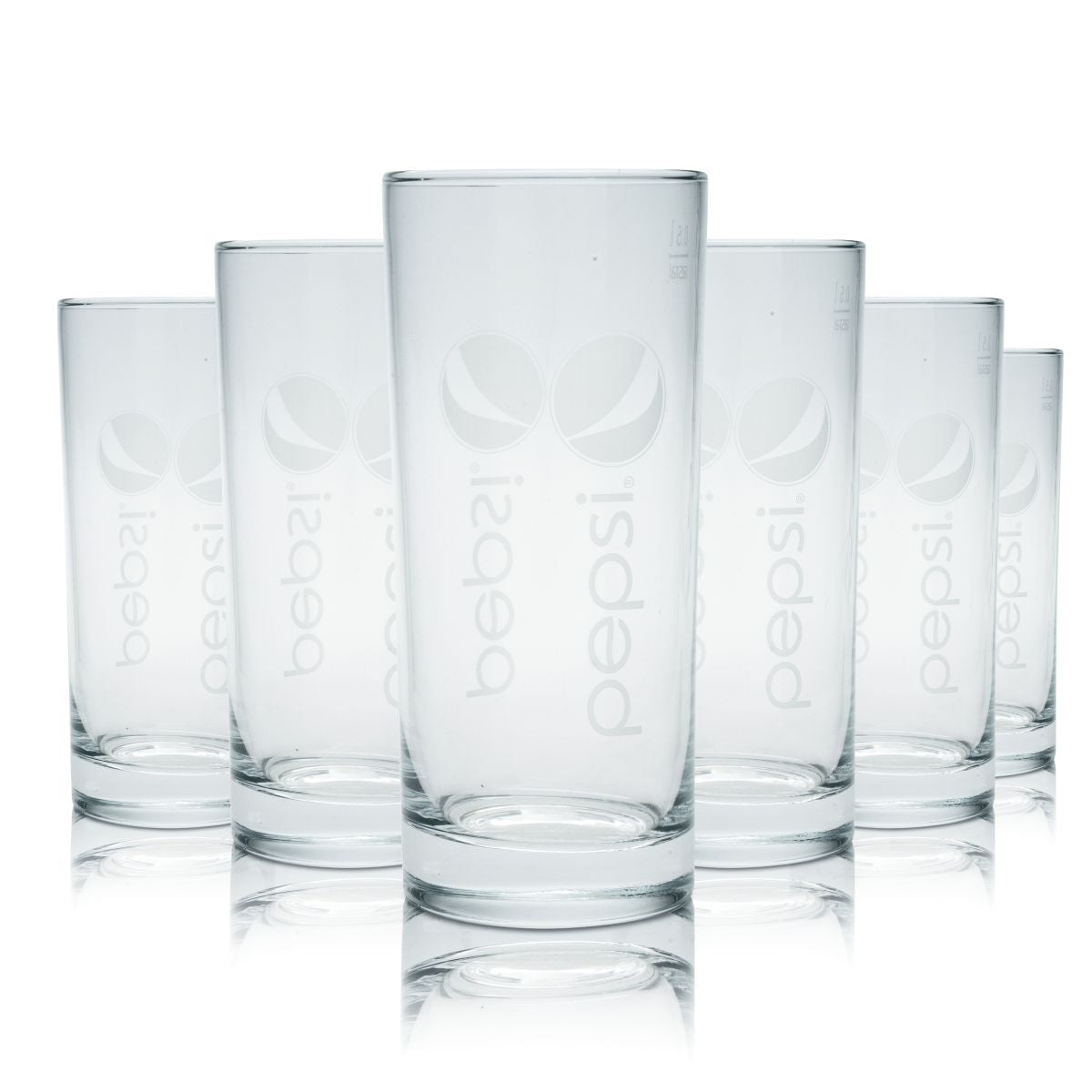 6x Pepsi Glas 0,5l Willi Becher Softdrink Limonade Mineralwasser Gläser Set Cola