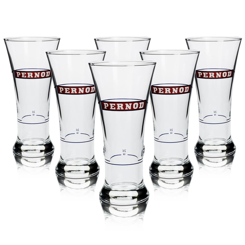 6x Pernod Glas 22cl Exklusiv Becher V-Form