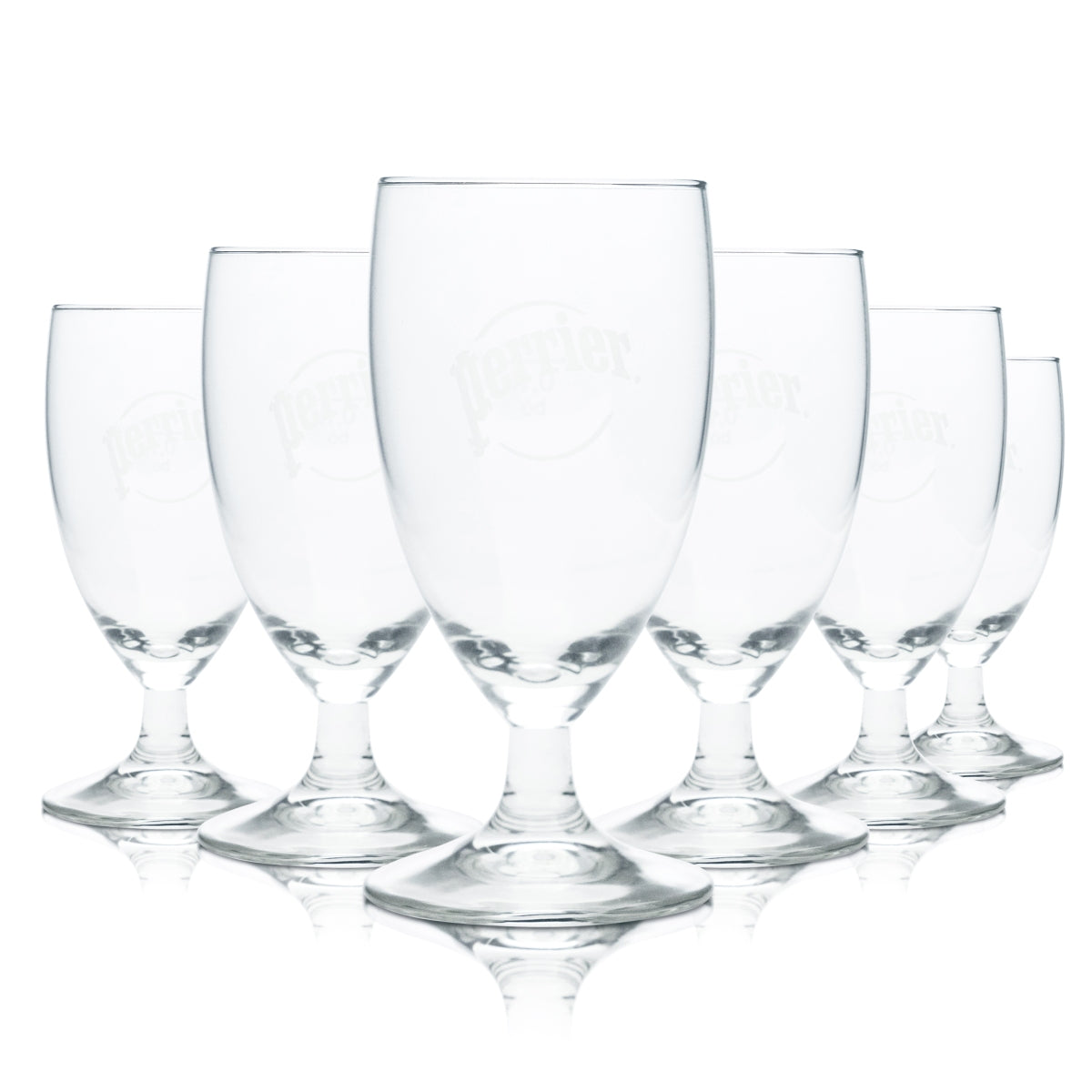 6x Perrier Wasser Glas 0,1l Pokal Kelch Gläser Mineral Quelle Sprudel Gastro Bar