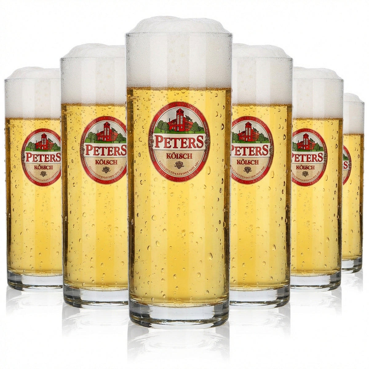 6x Peters Kölsch Glas 0,4l Stange Becher Kölsch Bier Gläser Set Brauerei Kneipe