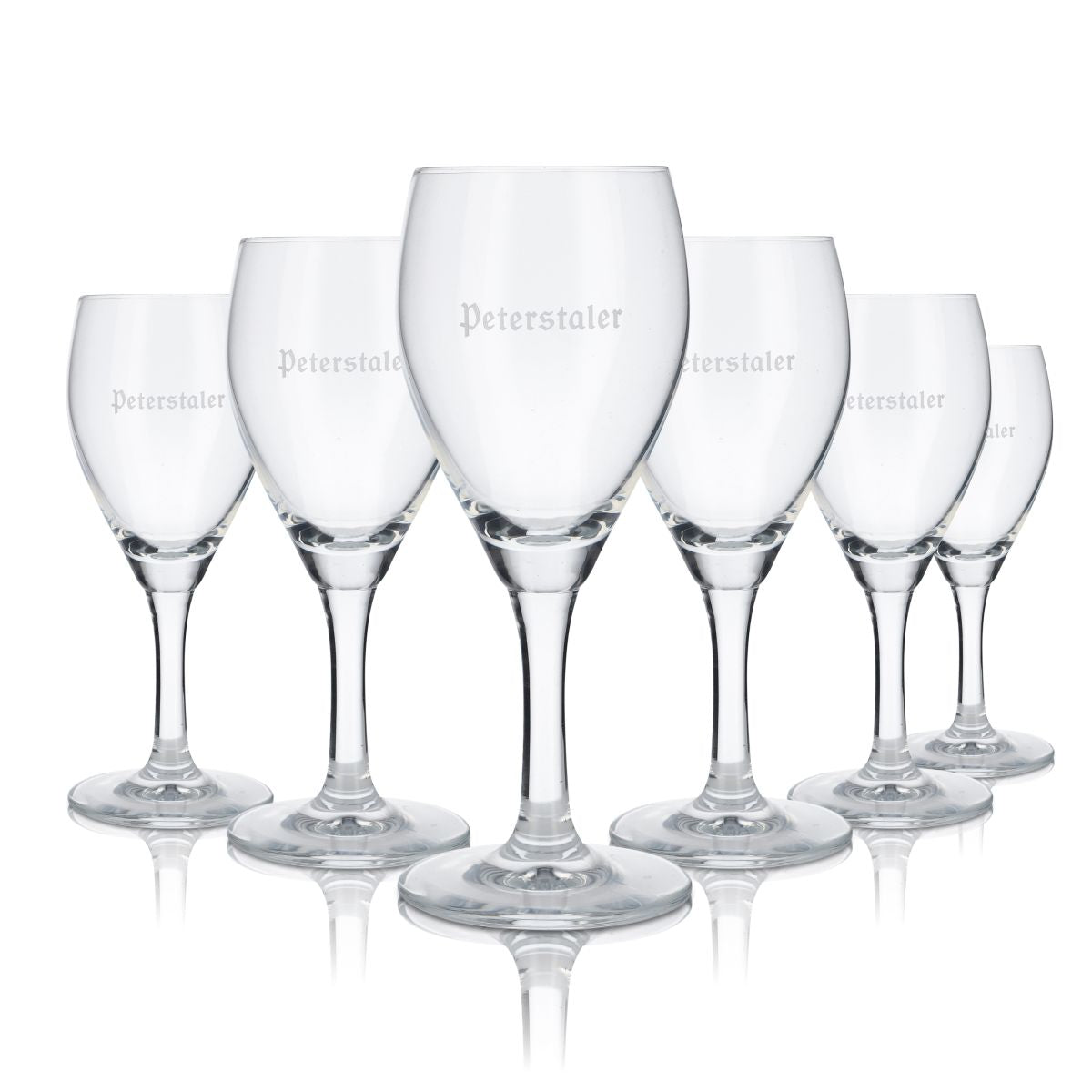 6x Peterstaler Glas 0,18l Mineralwasser Sprudel Soda Kelch Gläser Set Gastro