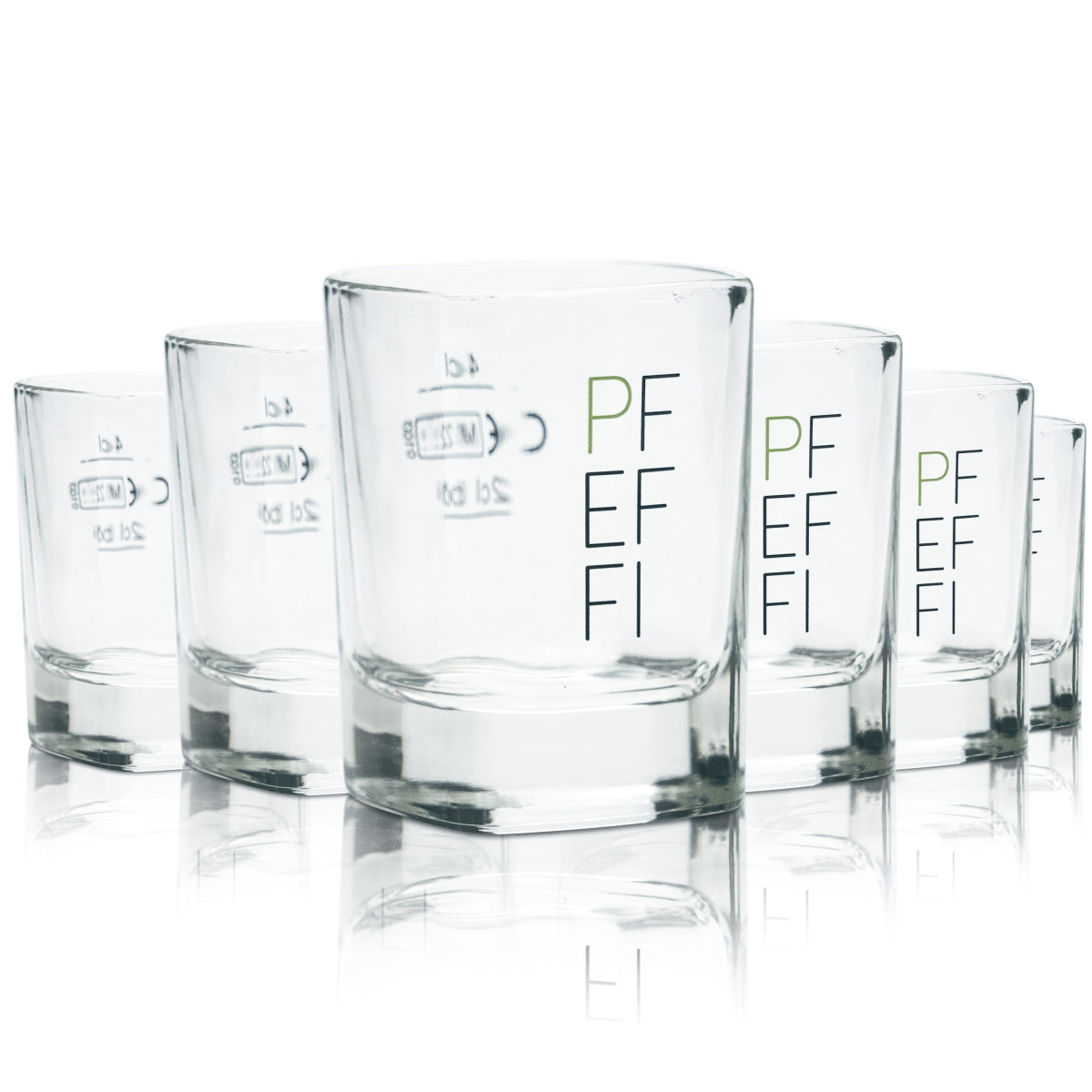 6x Pfeffi Glas 4cl Shots Kurze Stamper Schnaps Gläser Gastro Kneipe Nordbrand