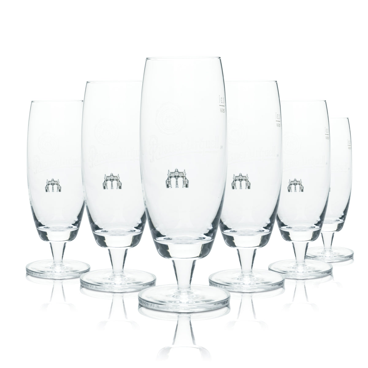 6x Pilsener Urquell Glas 0,3l Pokal Tulpe Bier Gläser Brauerei Gastro Geeicht