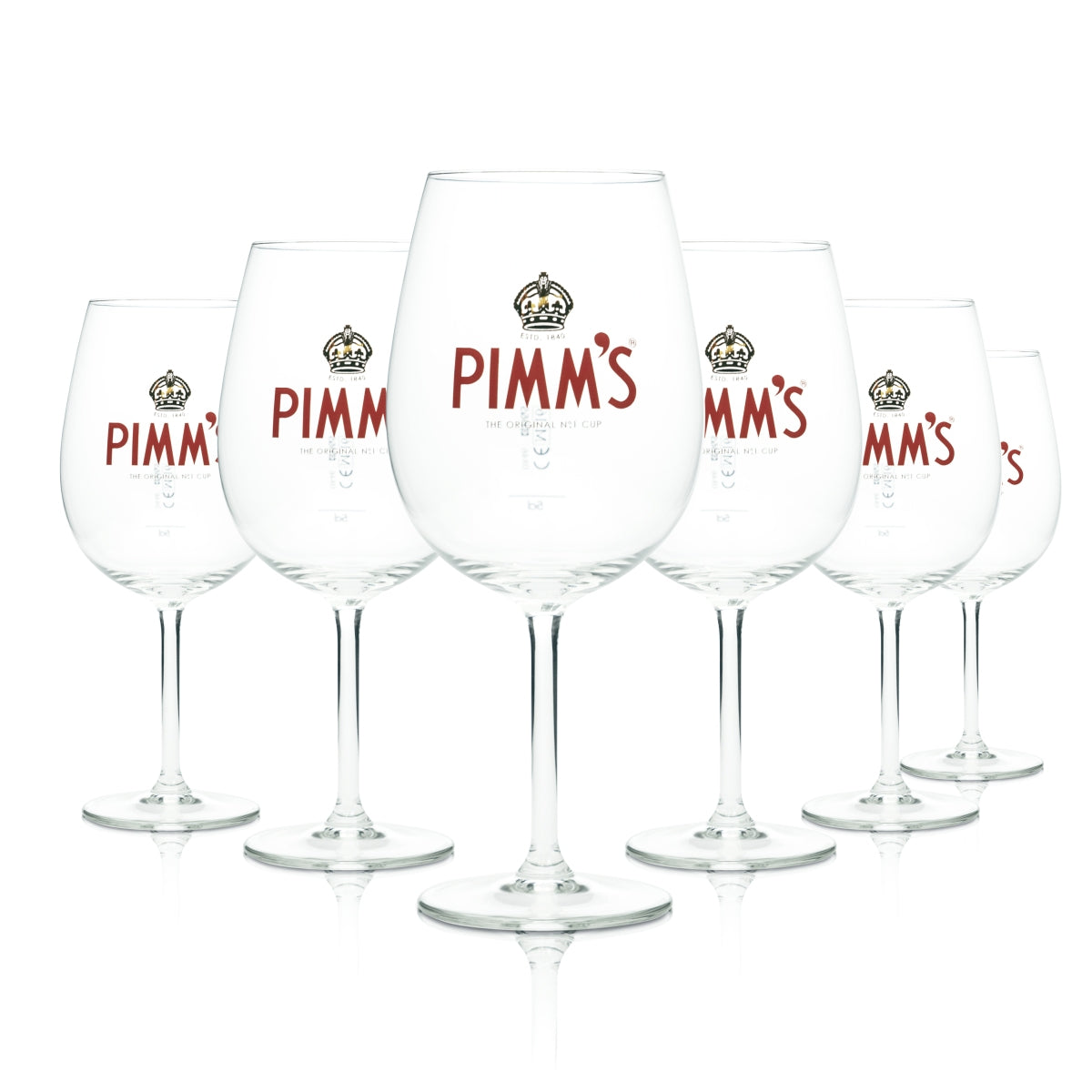 6x Pimms Glas 0,4l Wein Likör Longdrink Cocktail Aperitif Gläser Gastro Stiel