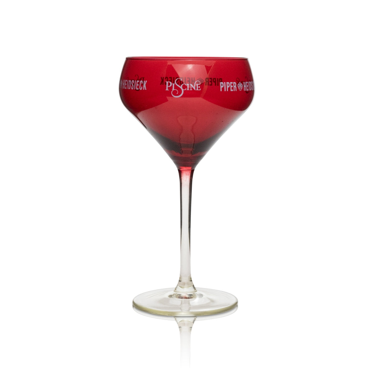 6x Piper-Heidsieck Champagner Glas Piscine Flöte Rot – Ansicht 3