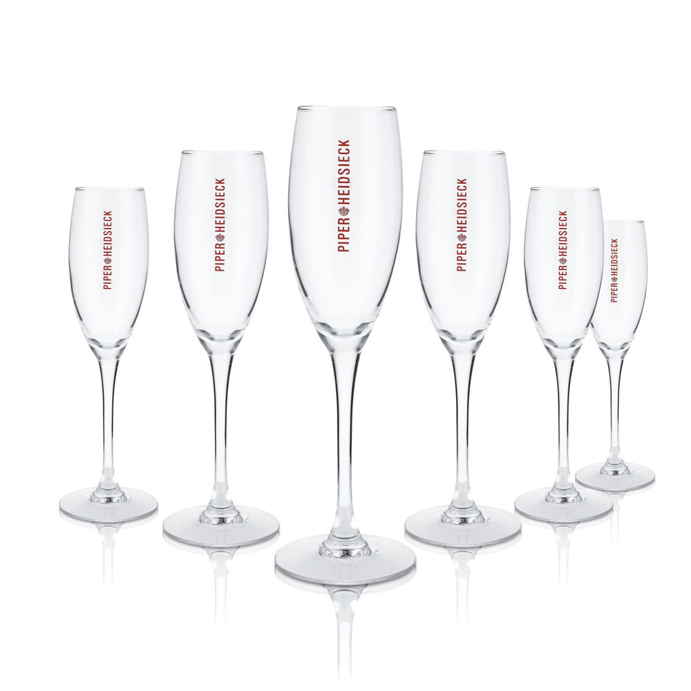 6x Piper Heidsieck Gläser Flöten Champagner Glas, Flötenglas, 0,1l