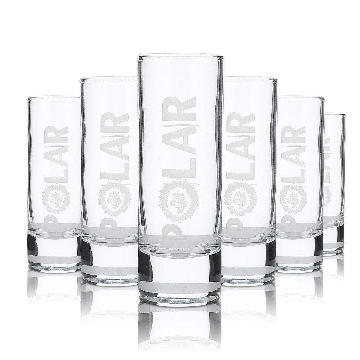 6x Polar Limes Vodka Glas Shotglas, Stamer, Kurzglas, weiß satiniert
