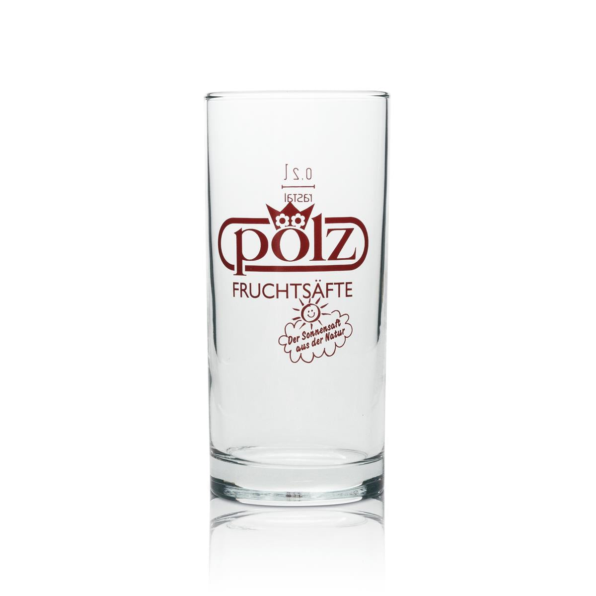 6x Pölz Saft Glas 0,2l rote Schrift – Ansicht 2