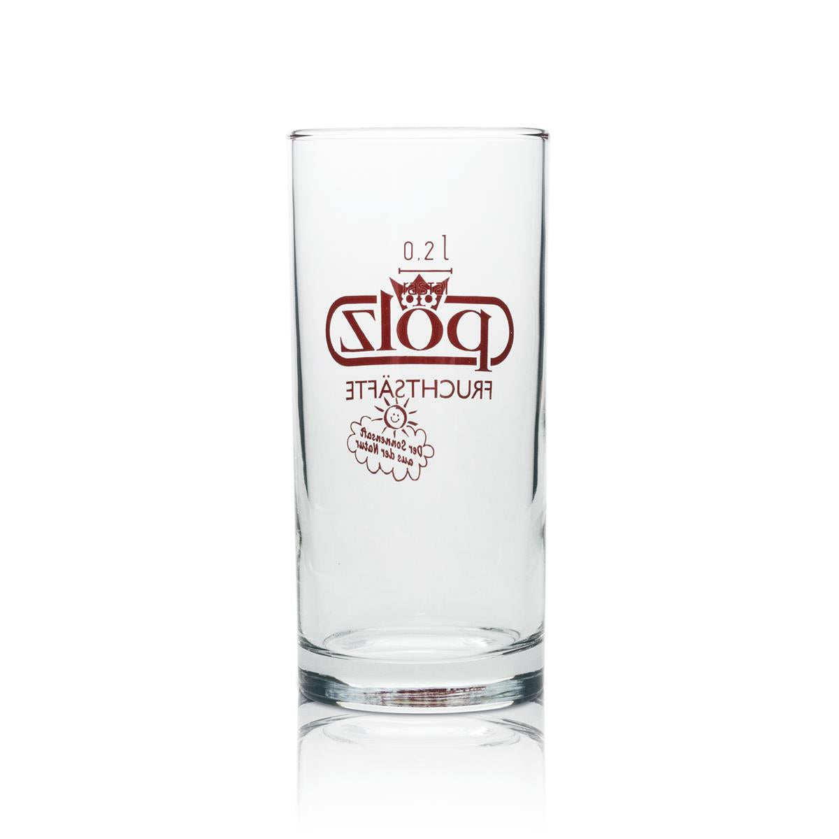 6x Pölz Saft Glas 0,2l rote Schrift – Ansicht 3