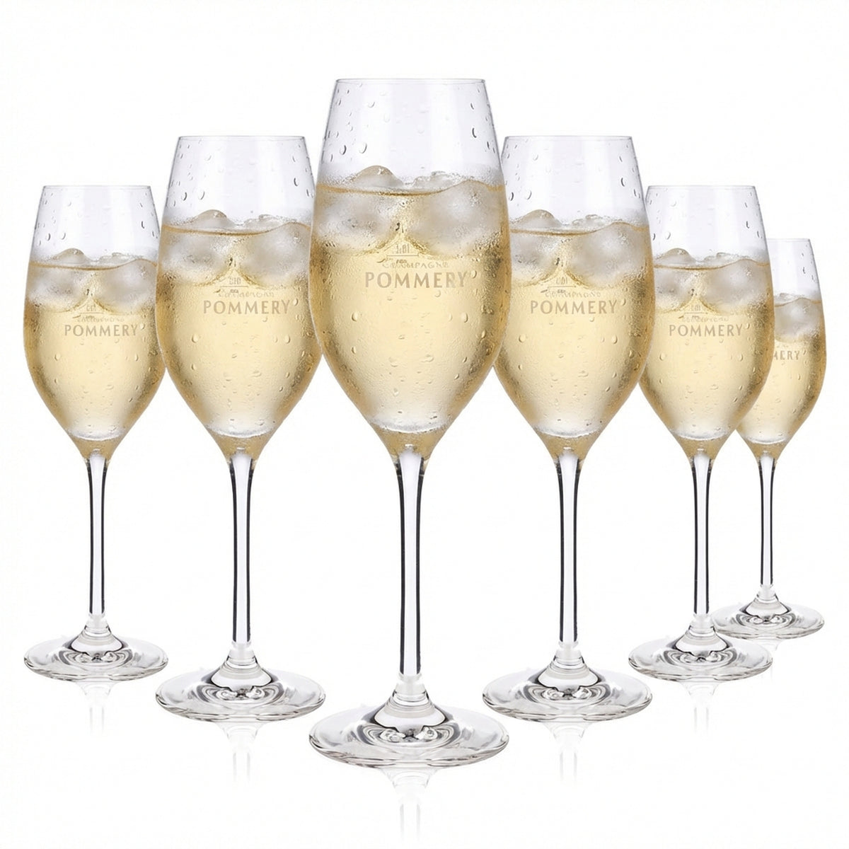 6x Pommery Champagner Flöte Sektglas Gläser Champagner lange Ausführung