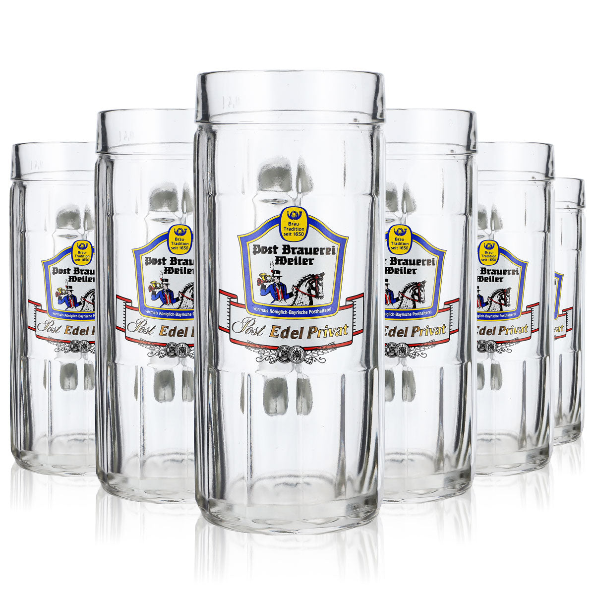 6x Post Brauerei Weiler Bier Glas Bierseidel 0,4l Krug Rastal Fralkenstein – Ansicht 7