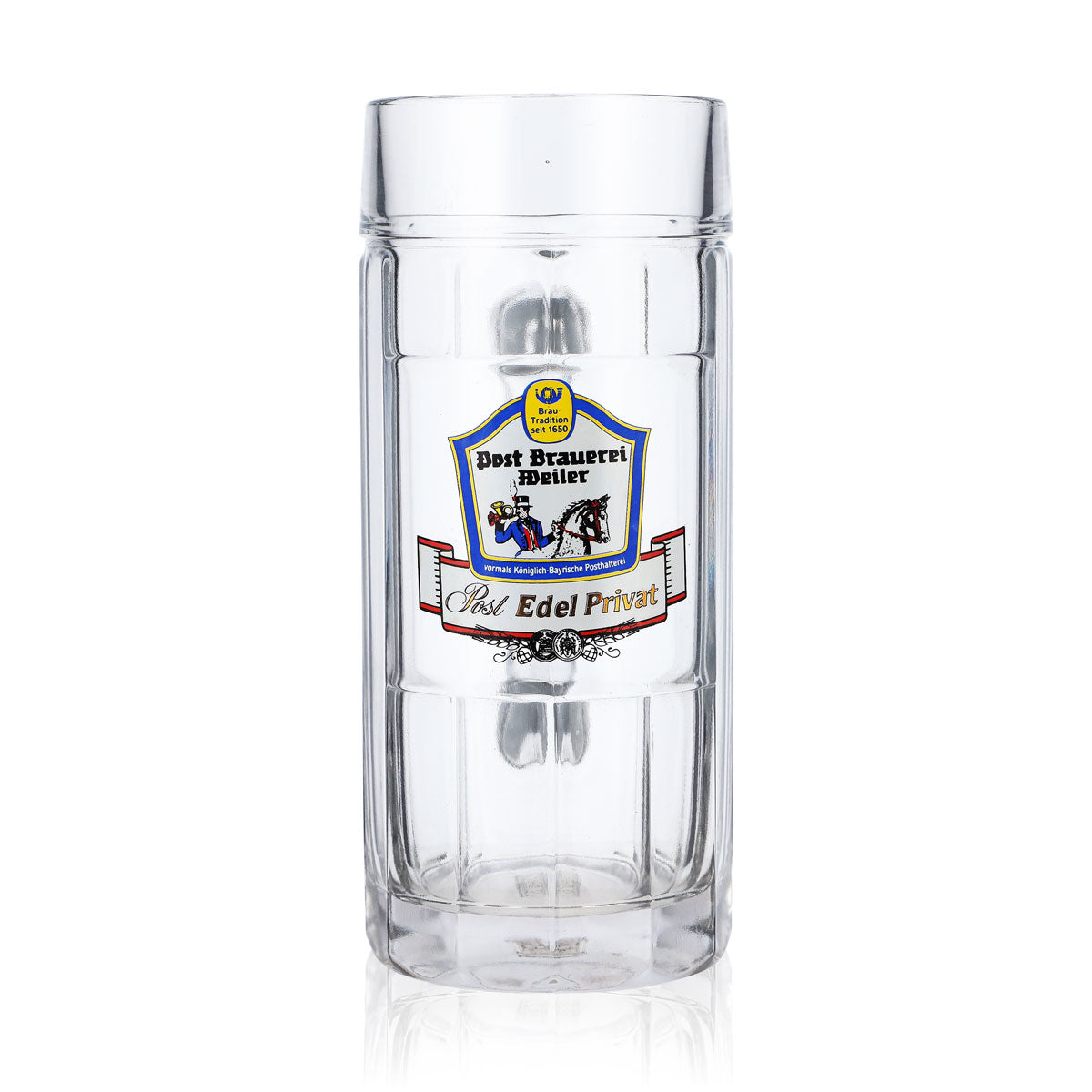 6x Post Brauerei Weiler Bier Glas Bierseidel 0,5l Krug Rastal Falkenstein – Ansicht 2