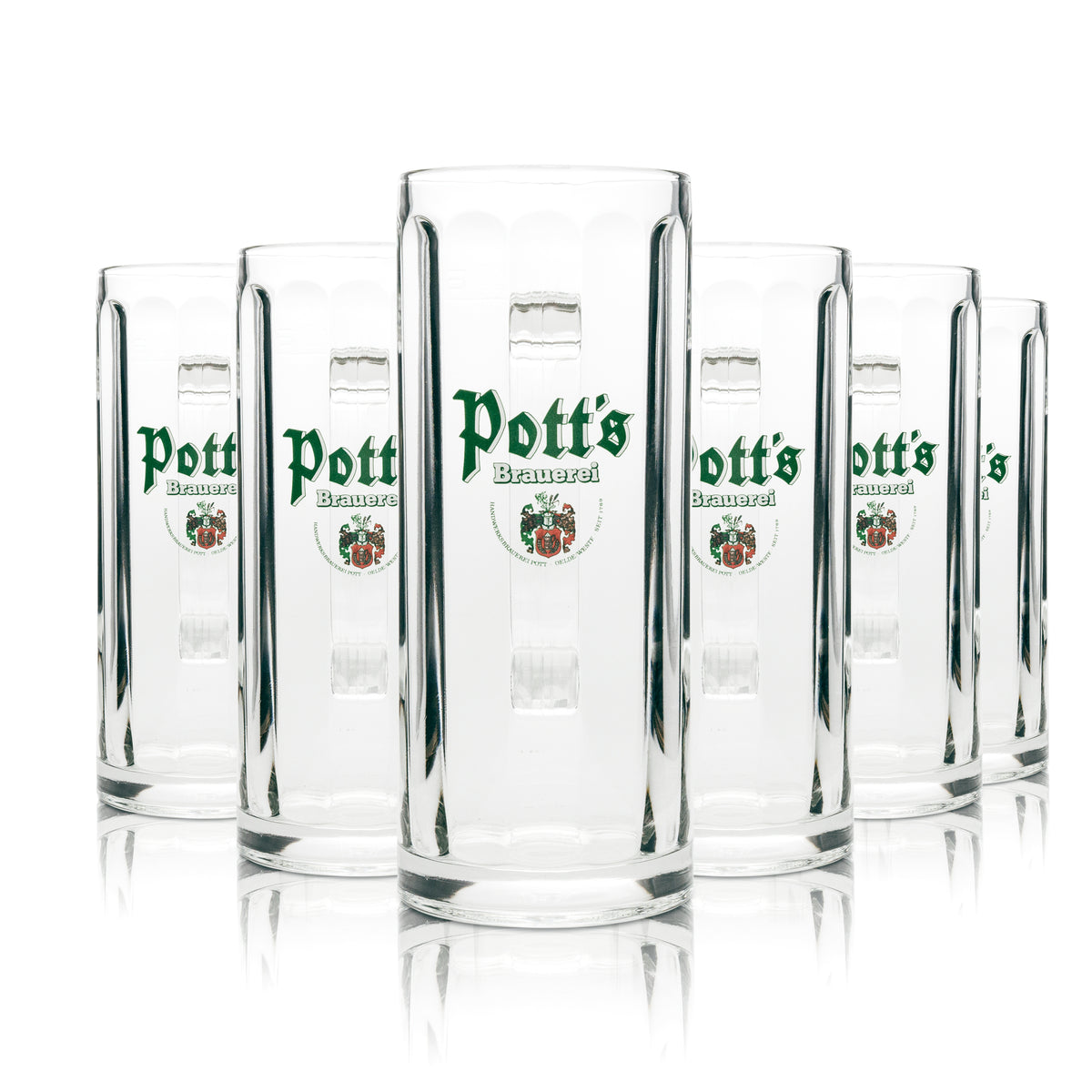 6x Potts Bier Glas 0,5l Krug geriffelt Rastal – Ansicht 4