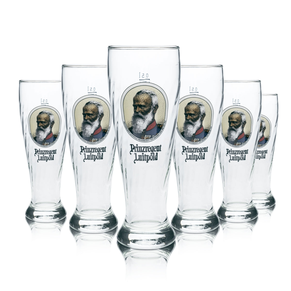 6x Prinzregent Luitpold Weißbier Glas 0,5l Hefe Weizen Gläser Gastro Brauerei