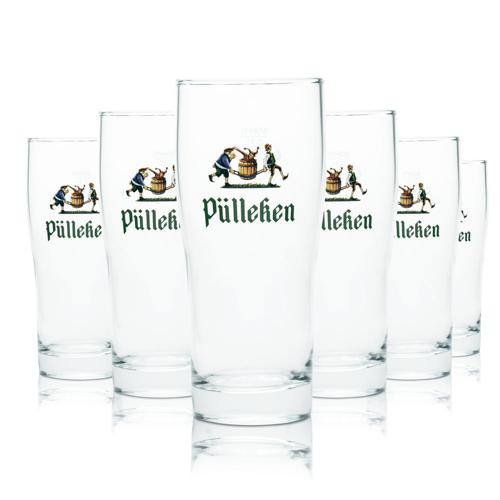 6x Pülleken Glas 0,3l Bier Gläser Pokal Becher Stange Helles Brewhouse Veltins
