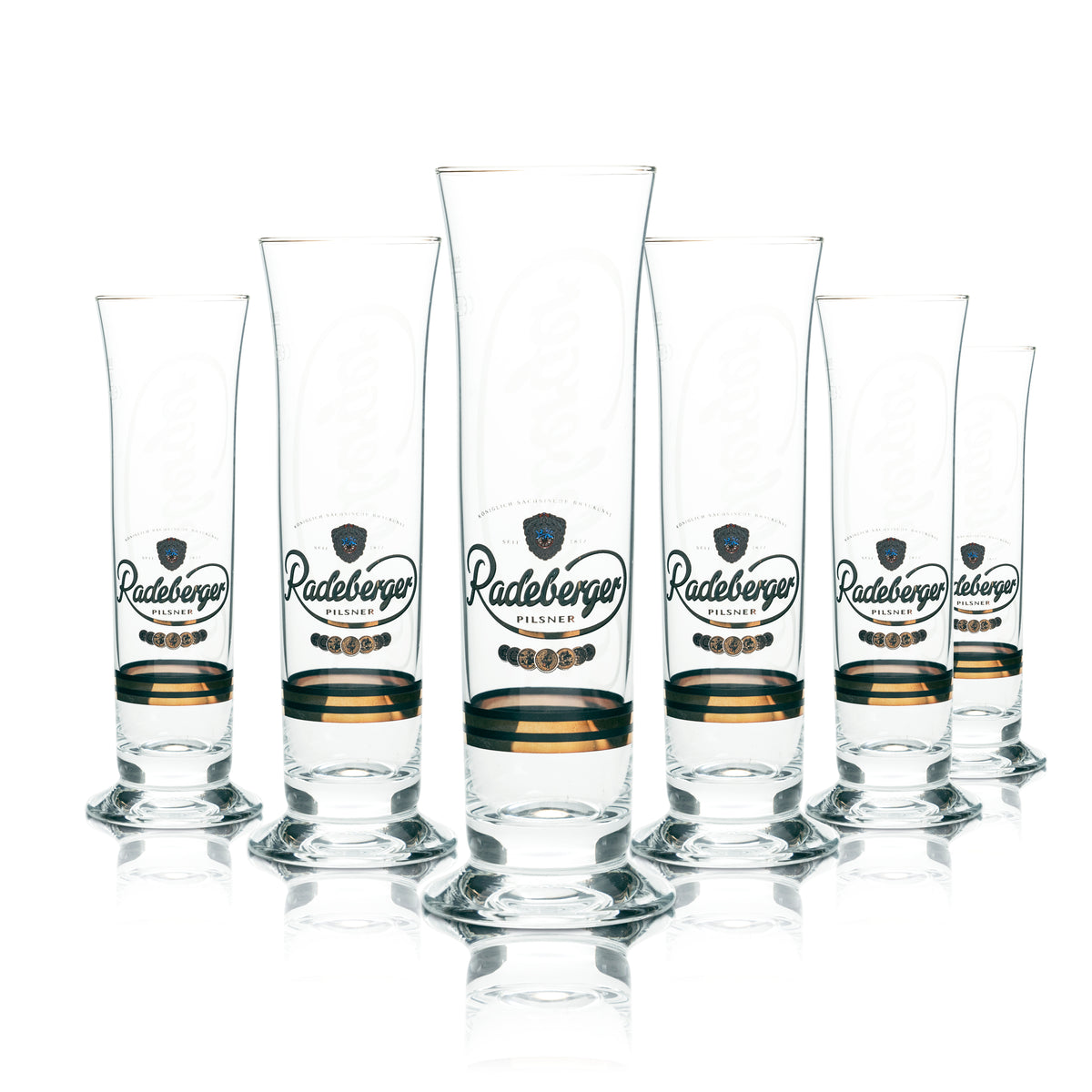 6x Radeberger Bier Glas 0,2l Pokal Logo Szene Gläser Stange Brauerei Beer Tulpe – Ansicht 5