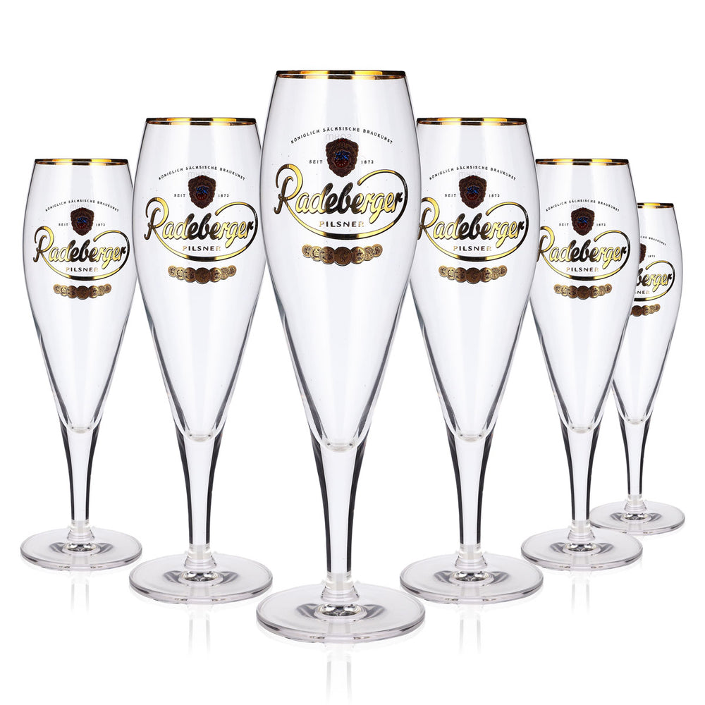 6x Radeberger Bier Glas 0,3l Pokal Pilsner Sahm Tulpe Bierglas