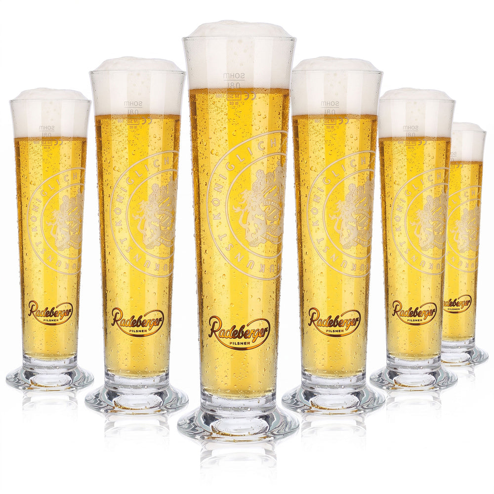 6x Radeberger Bier Glas 0,3l Pokal Sahm Königlich sächsische Braukunst (6er Set)