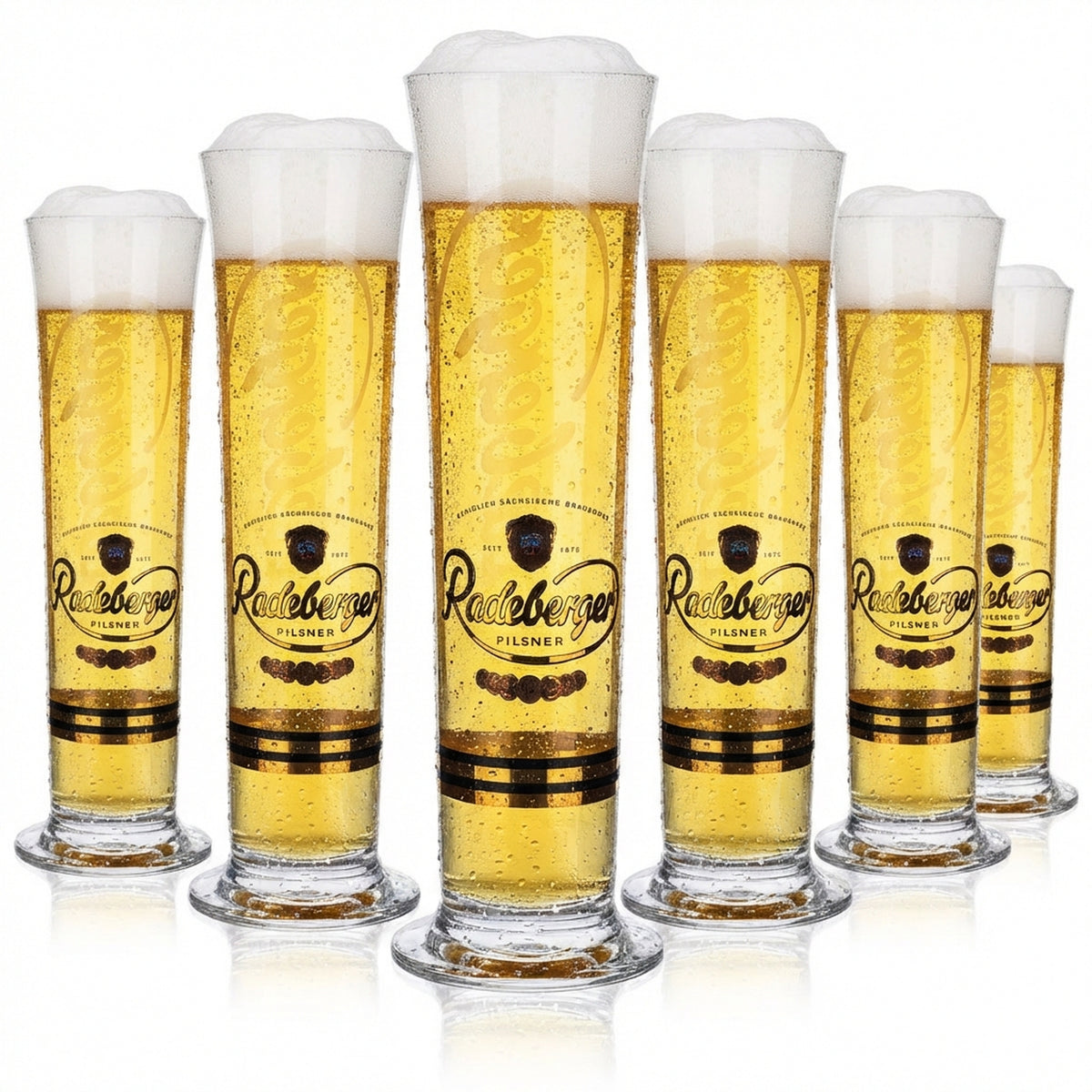 6x Radeberger Bier Glas Biergläser Stange 0,4l Pokal Szeneglas Sahm
