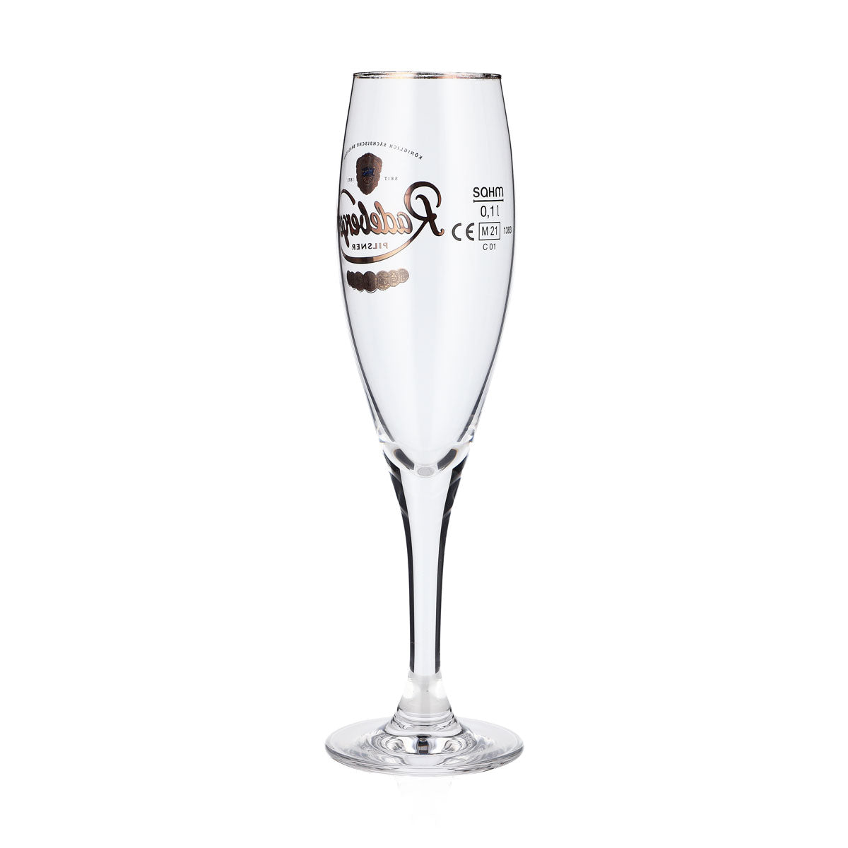 6x Radeberger Bier Glas Empfangsglas Probierglas 0,1l Pokal Goldrand Sahm – Ansicht 4