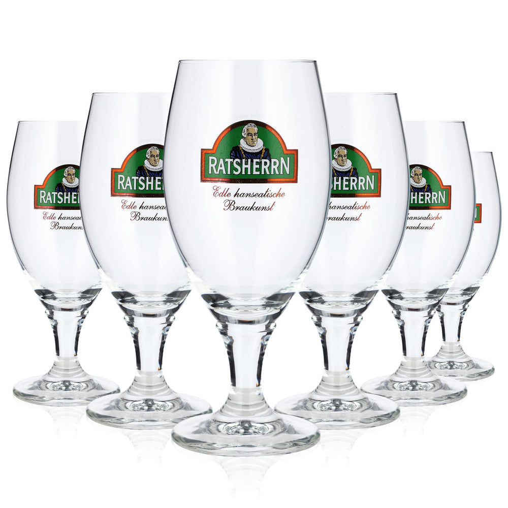 6x Ratsherrn Bier Glas 0,25l Pokalglas Tulpe Deister Ritzenhoff Pint (6er Set)