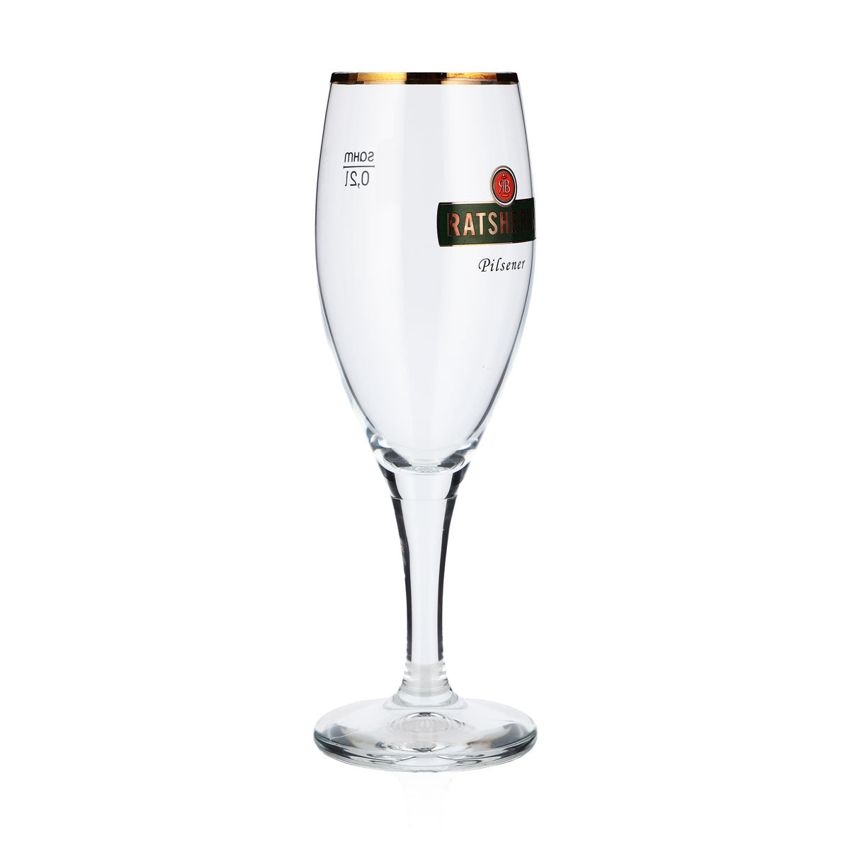 6x Ratsherrn Bier Glas 0,2l Pokalglas Pilsener grünes Logo Goldrand (6er Set) – Ansicht 3