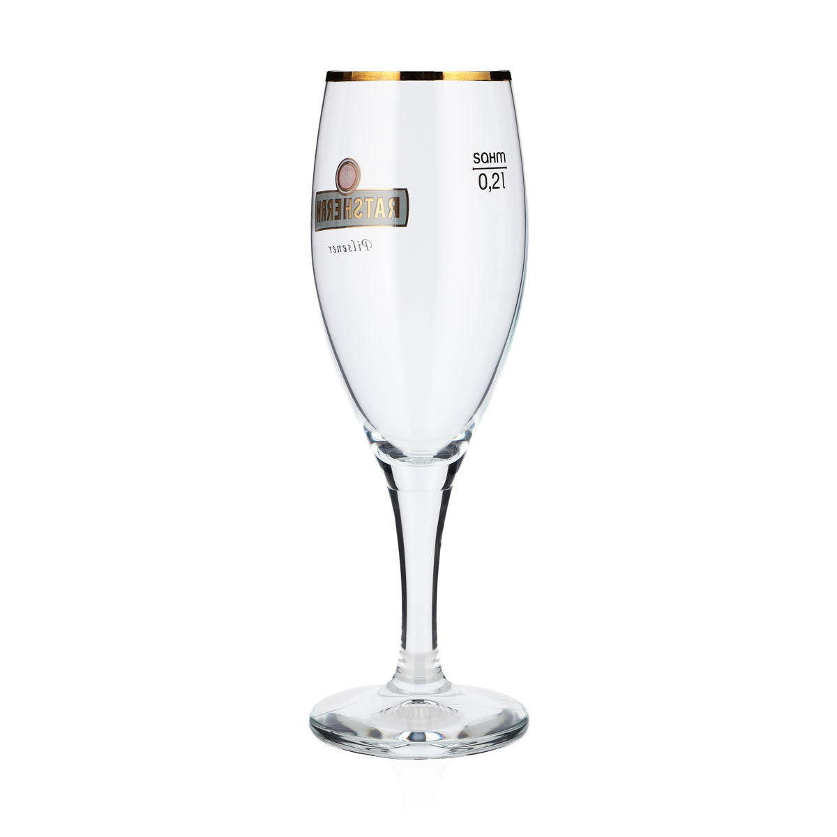 6x Ratsherrn Bier Glas 0,2l Pokalglas Pilsener grünes Logo Goldrand (6er Set) – Ansicht 4