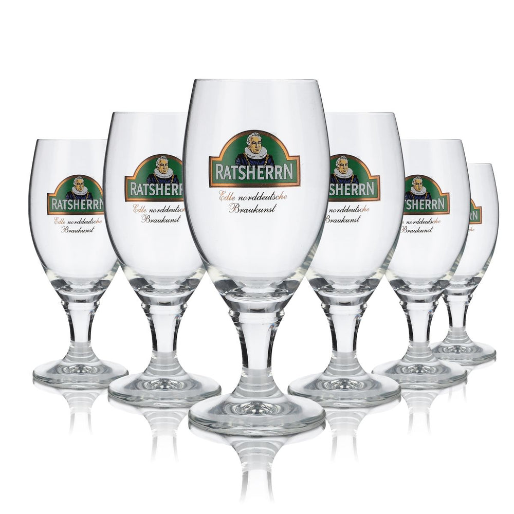 6x Ratsherrn Glas 0,2l Tulpe Gläser Bier Deister Pokal RC Ritzenhoff