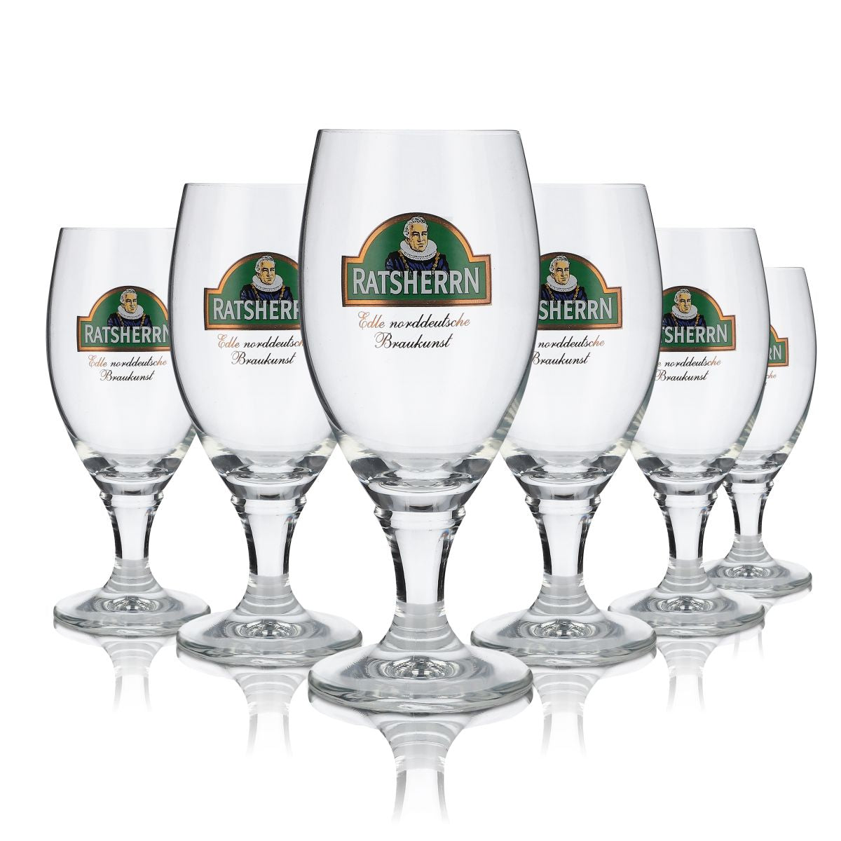 6x Ratsherrn Glas 0,2l Tulpe Gläser Bier Deister Pokal RC Ritzenhoff