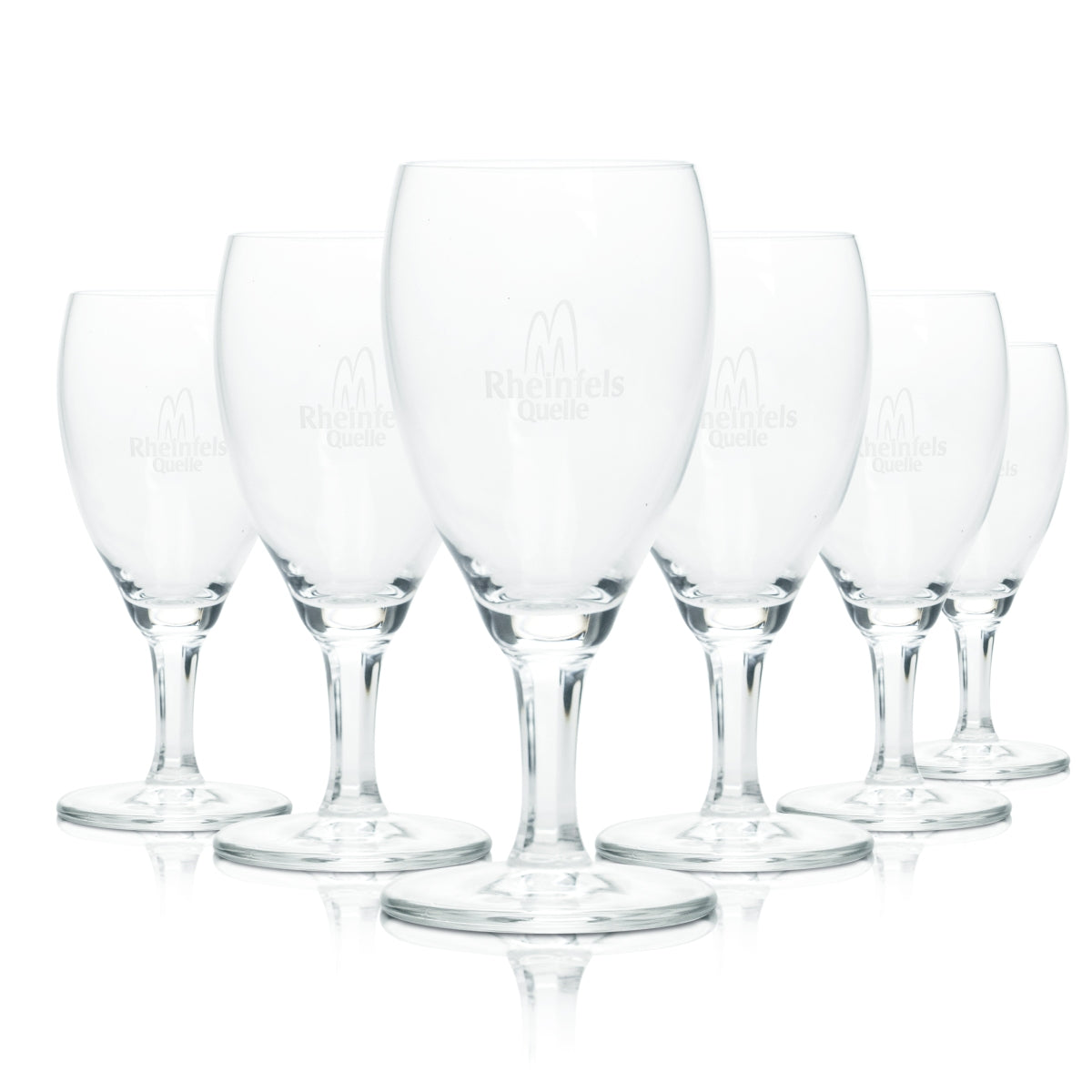 6x Rheinfels Quelle Wasser Glas 0,19l Kelch Pokal Mineralwasser Gläser Sprudel