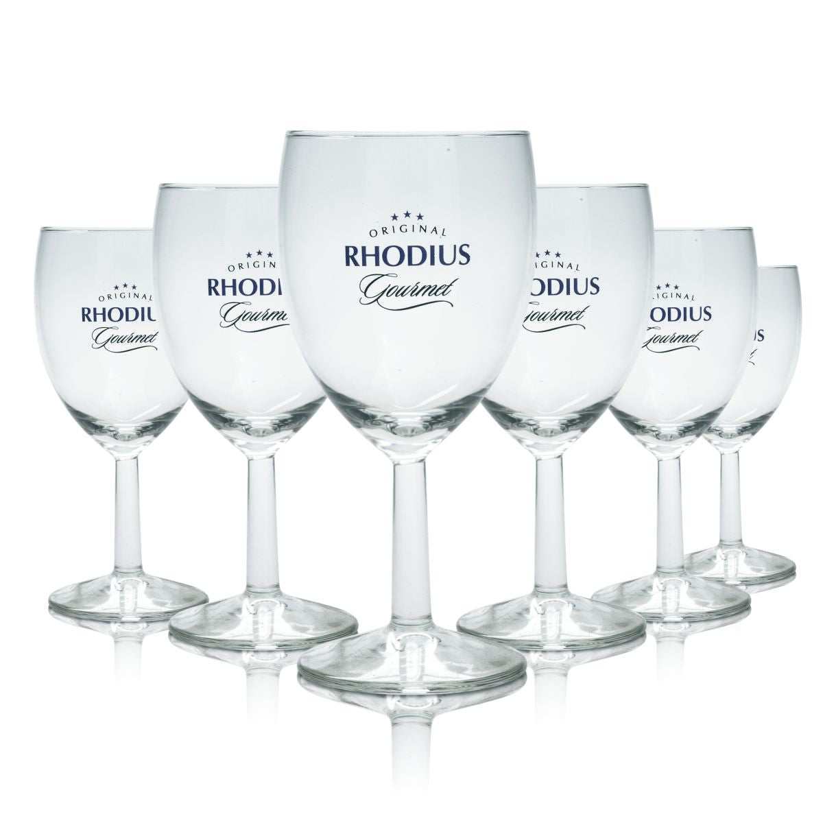 6x Rhodius Glas 0,2l Gourmet Kelchglas Mineralwasser Sprudel Saft Gläser Set