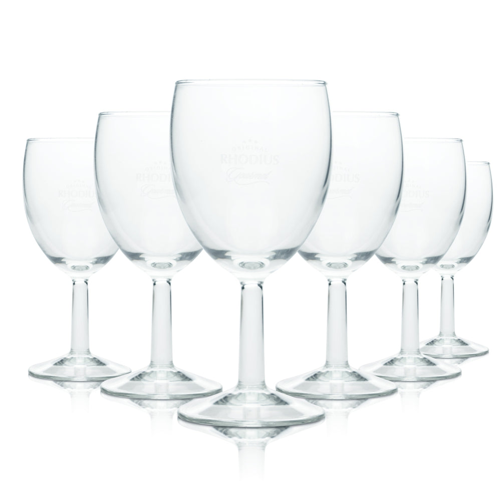 6x Rhodius Wasser Glas 0,2l Pokal Kelch Tulpe Flöte Gläser Gourmet Mineral Bar