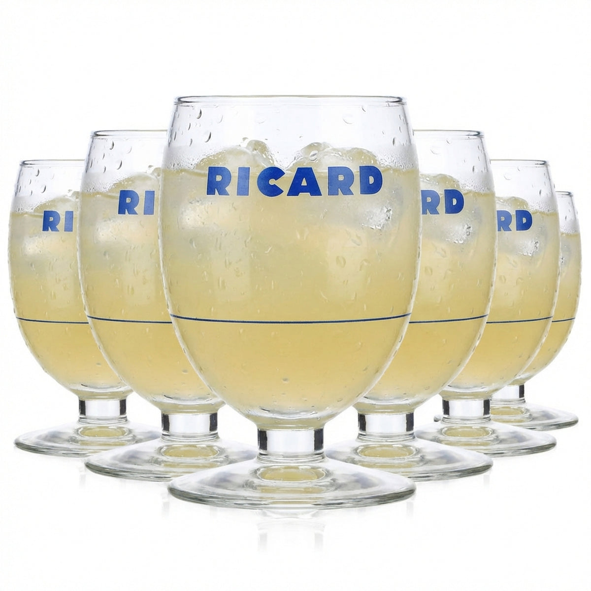6x Ricard Likör Glas Likörgläser Gläser Schwenker 0,16l Nosingglas Blaue Schrift