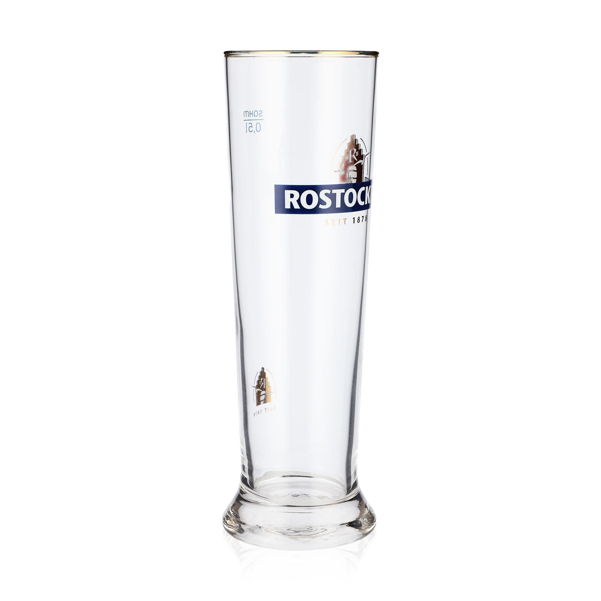 6x Rostocker Bier Glas Biergläser 0,5l Pokalgläser mit Goldrand – Ansicht 3