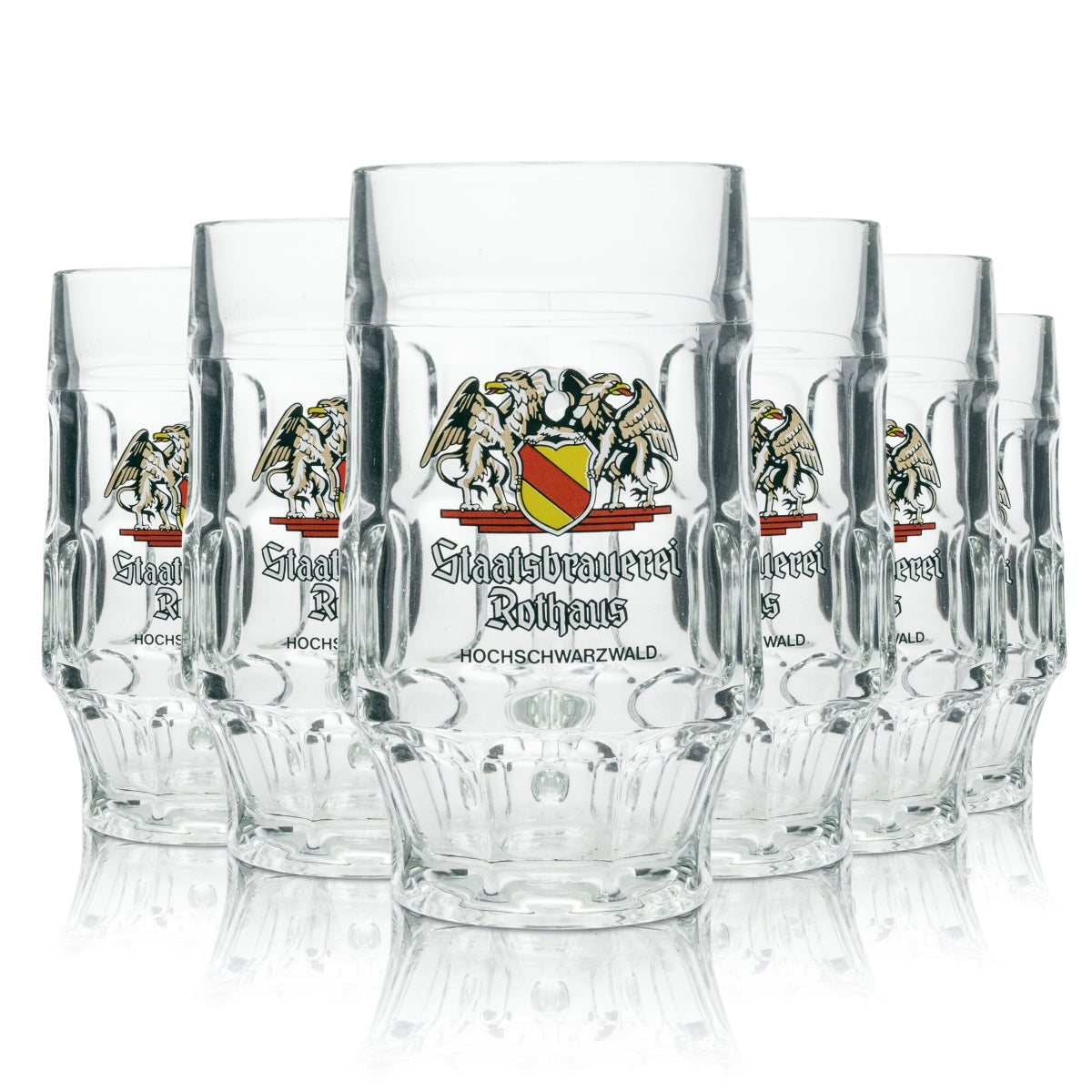 6x Rothaus Bier Glas 0,5l Krug Rastal