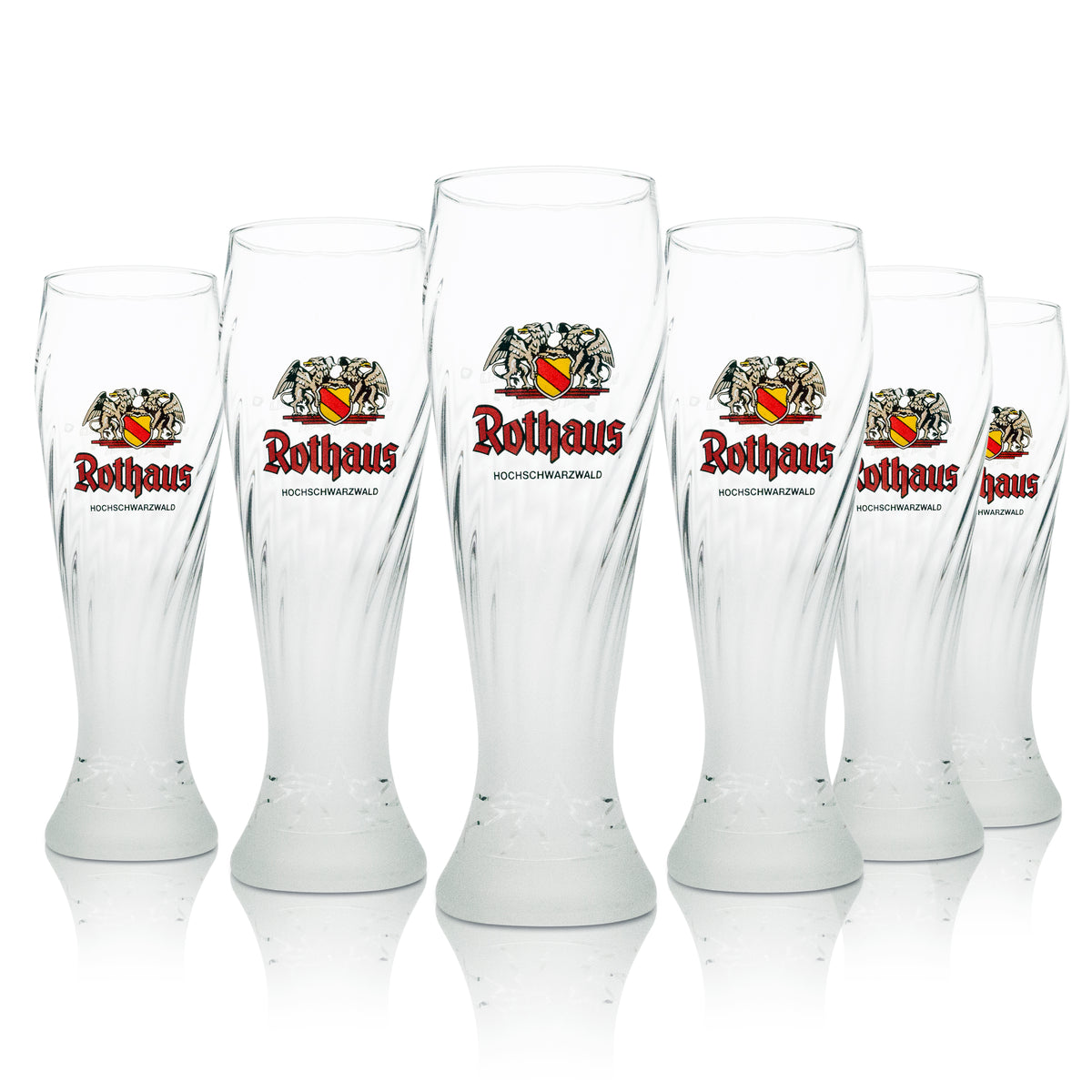 6x Rothaus Glas 0,5l Weißbier Hefeweizen Gläser Frosted-Design Brauerei Baden – Ansicht 4