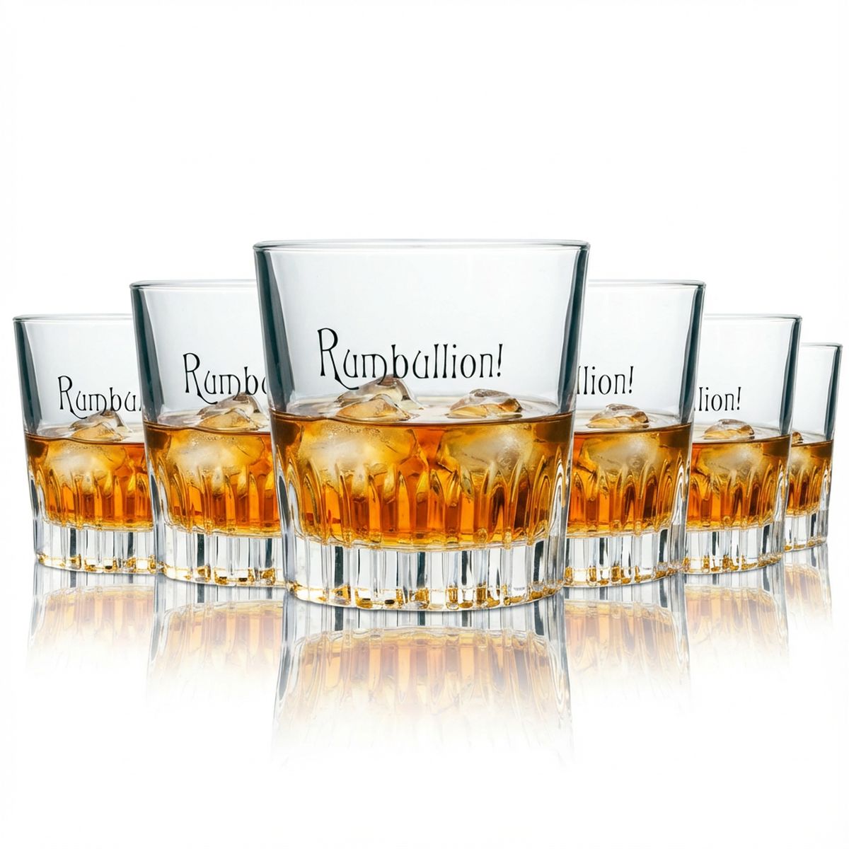 6x Rumbullion Glas 0,2l Tumbler Relief Ableforth Gläser Spiced Rum Cocktail Bar