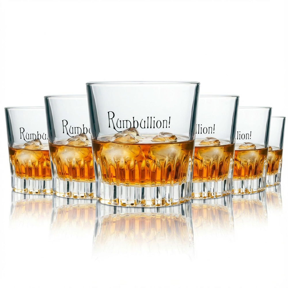 6x Rumbullion Glas 0,2l Tumbler Relief Ableforth Gläser Spiced Rum Cocktail Bar