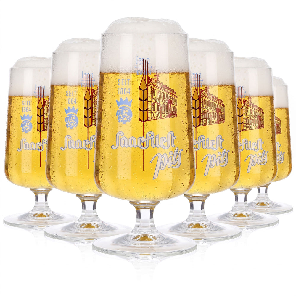 6x Saarfürst Bier Glas 0,25l Pokal (6er Set)