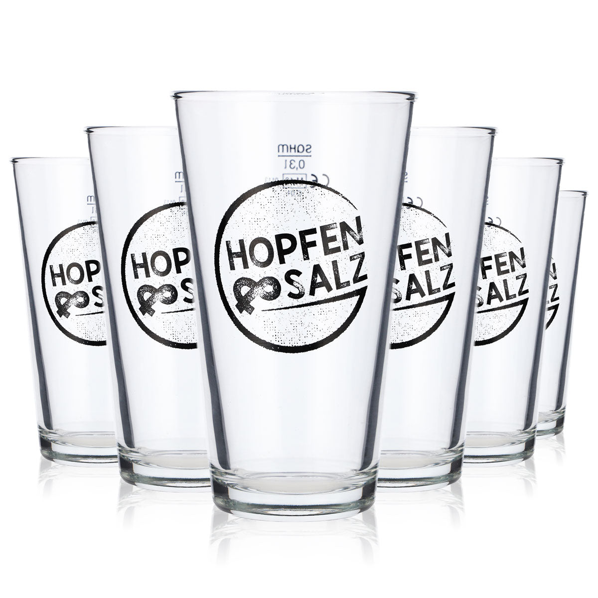 6x Sahm Glas Biergläser 0,3l Becher "Hopfen & Salz" American Lager – Ansicht 5