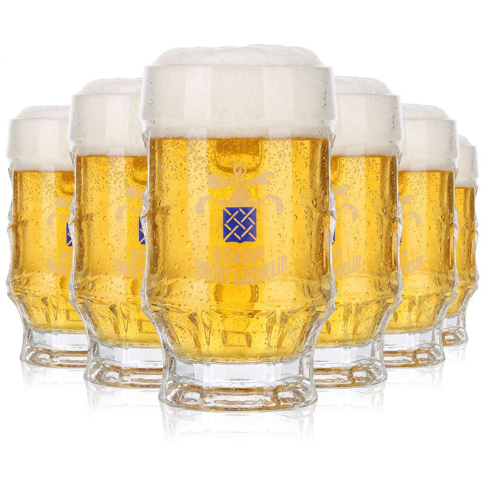 6x Saint Landelin Bier Glas 0,25l Krug Bierseidel Weißer Schriftzug (6er Set)