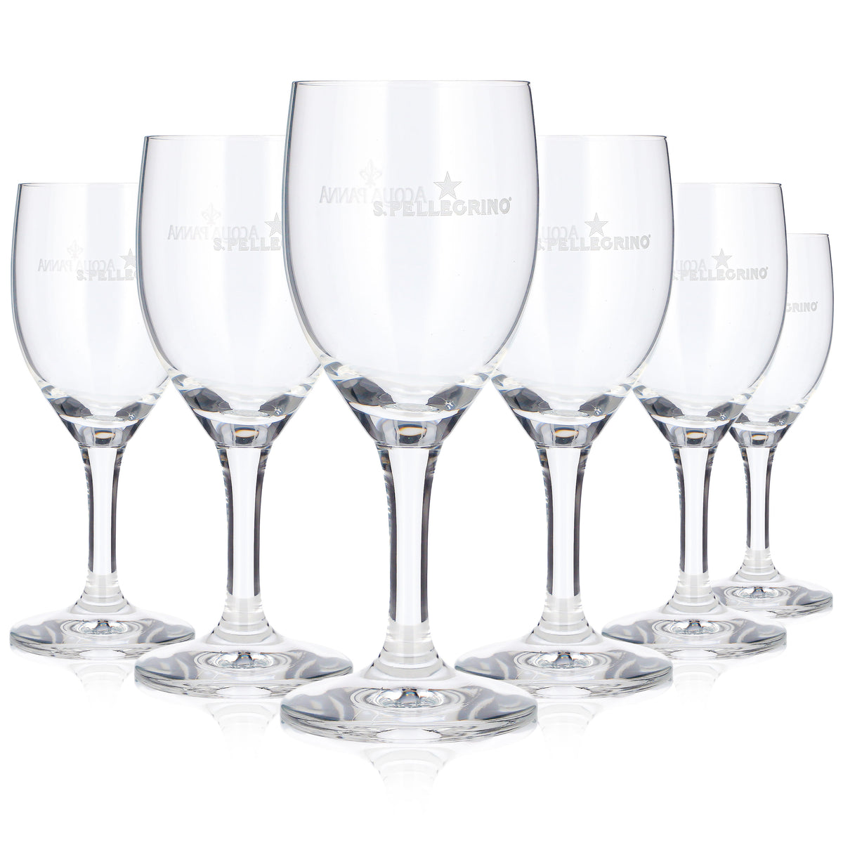 6x San Pellegrino Wasser Glas 0,2l Pokal Acqua Panna klein (6er Set)