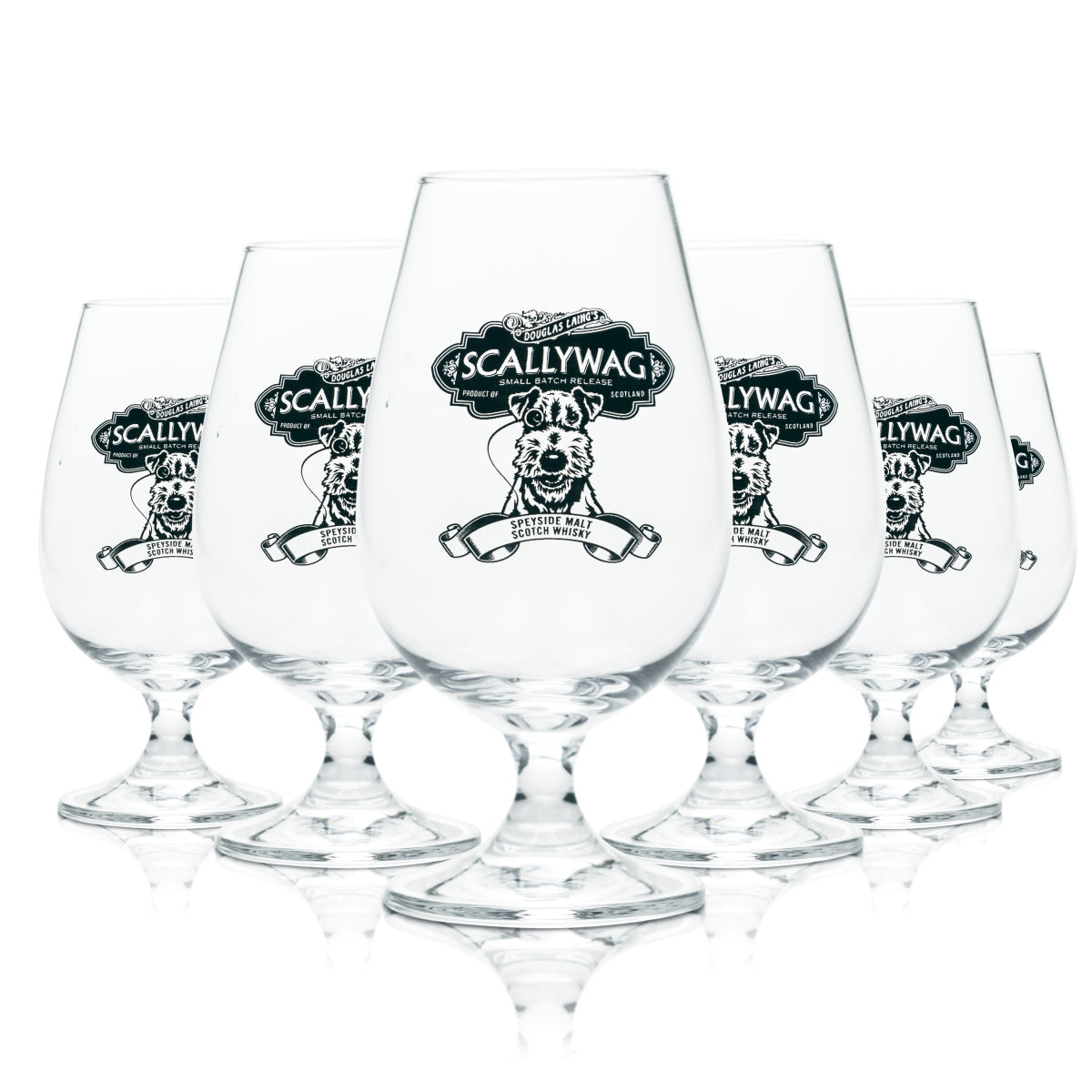 6x Scallywag Glas 0,17l Tasting Nosing Gläser Scotch Whisky Douglas Laing Destil