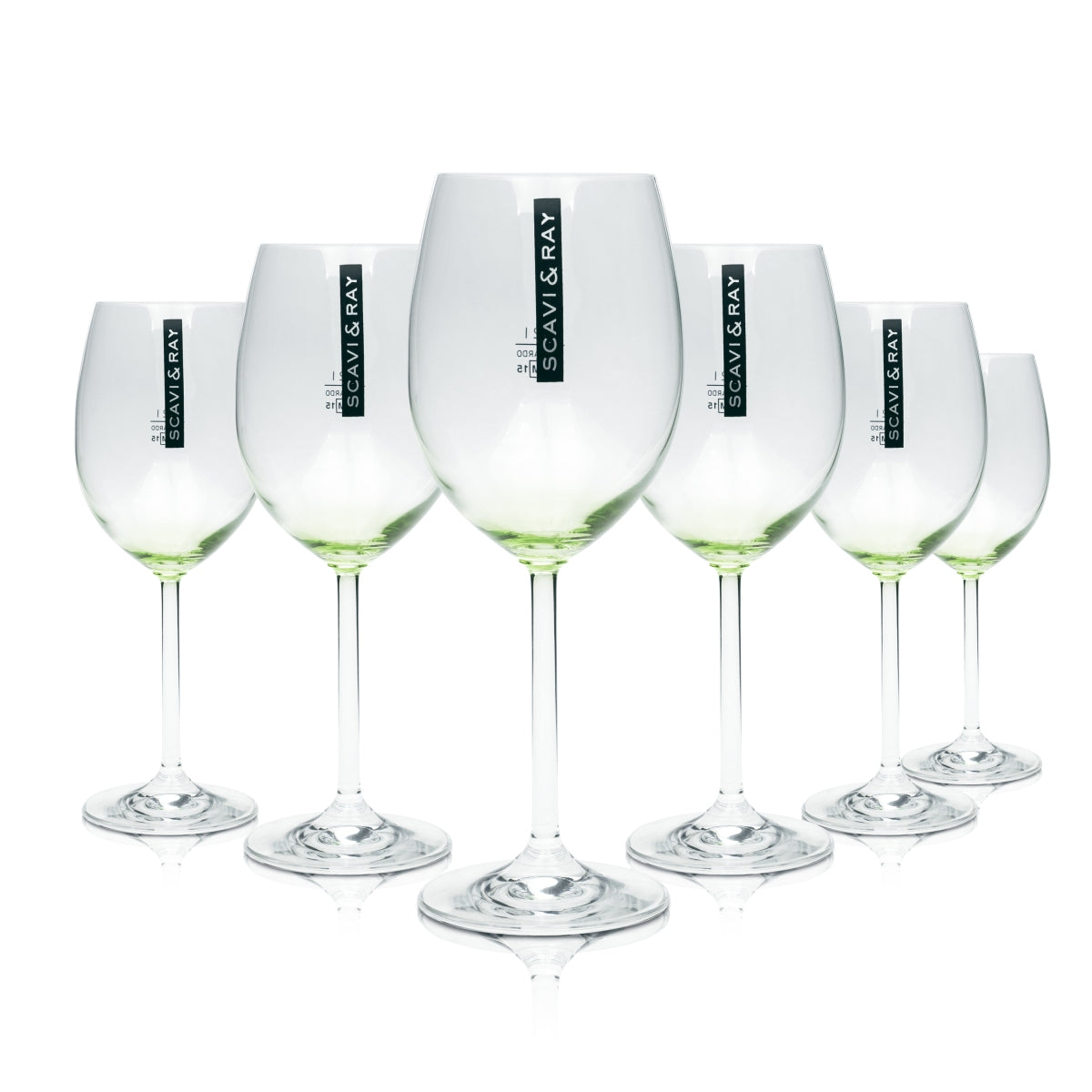 6x Scavi & Ray Glas 0,47l Ballon grüner Boden Hugo Cocktail Gläser Prosecco Sekt
