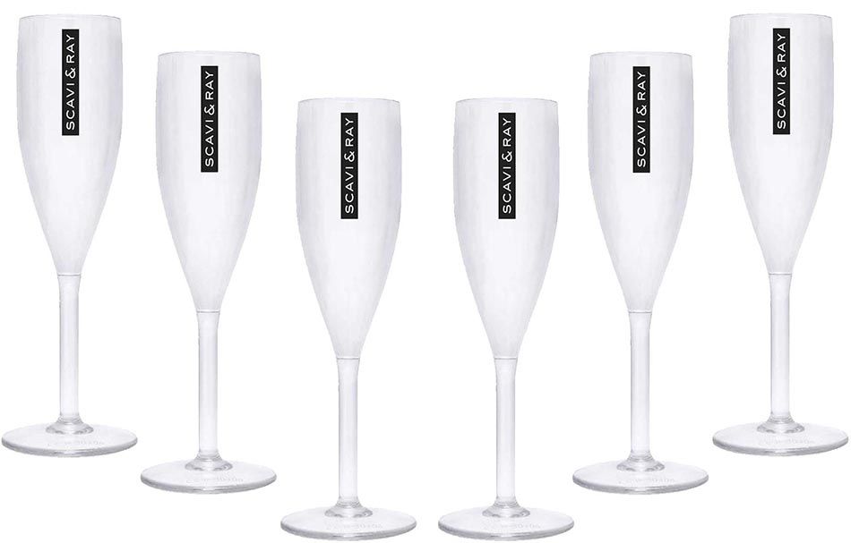 6x Scavi & Ray Sekt Kunststoff Glas 0,1l Flöte Prosecco Champagner Gläser Acryl