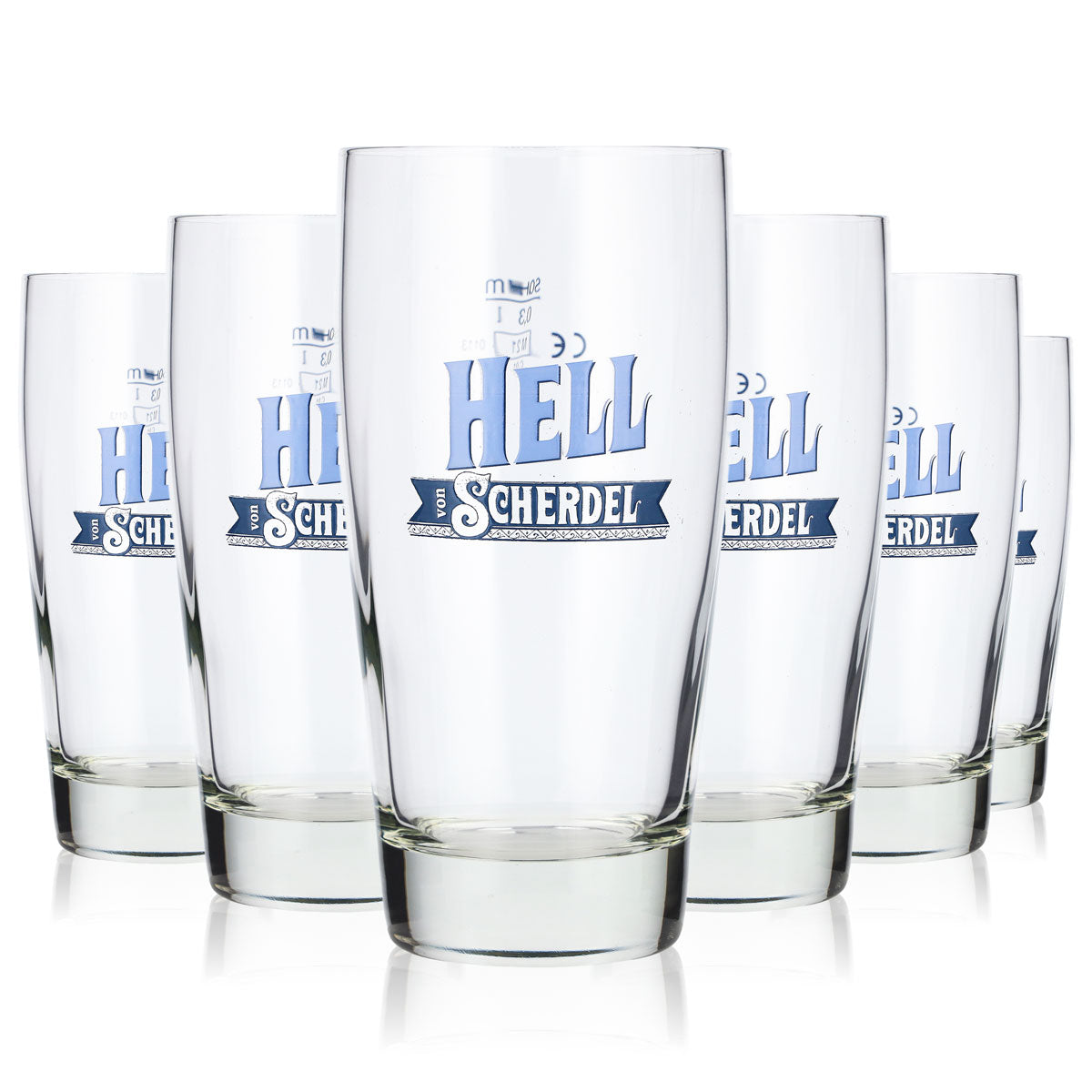 6x Scherdel Bier Glas Biergläser Willibecher 0,3l Becher "Hell" Sahm – Ansicht 5