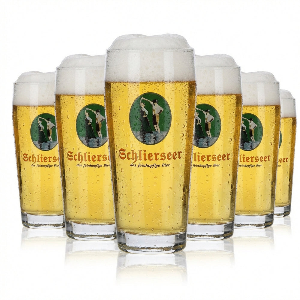 6x Schlierseer Glas 0,25l Willibecher Kindl Weißbiergläser Set Brauerei Bayern